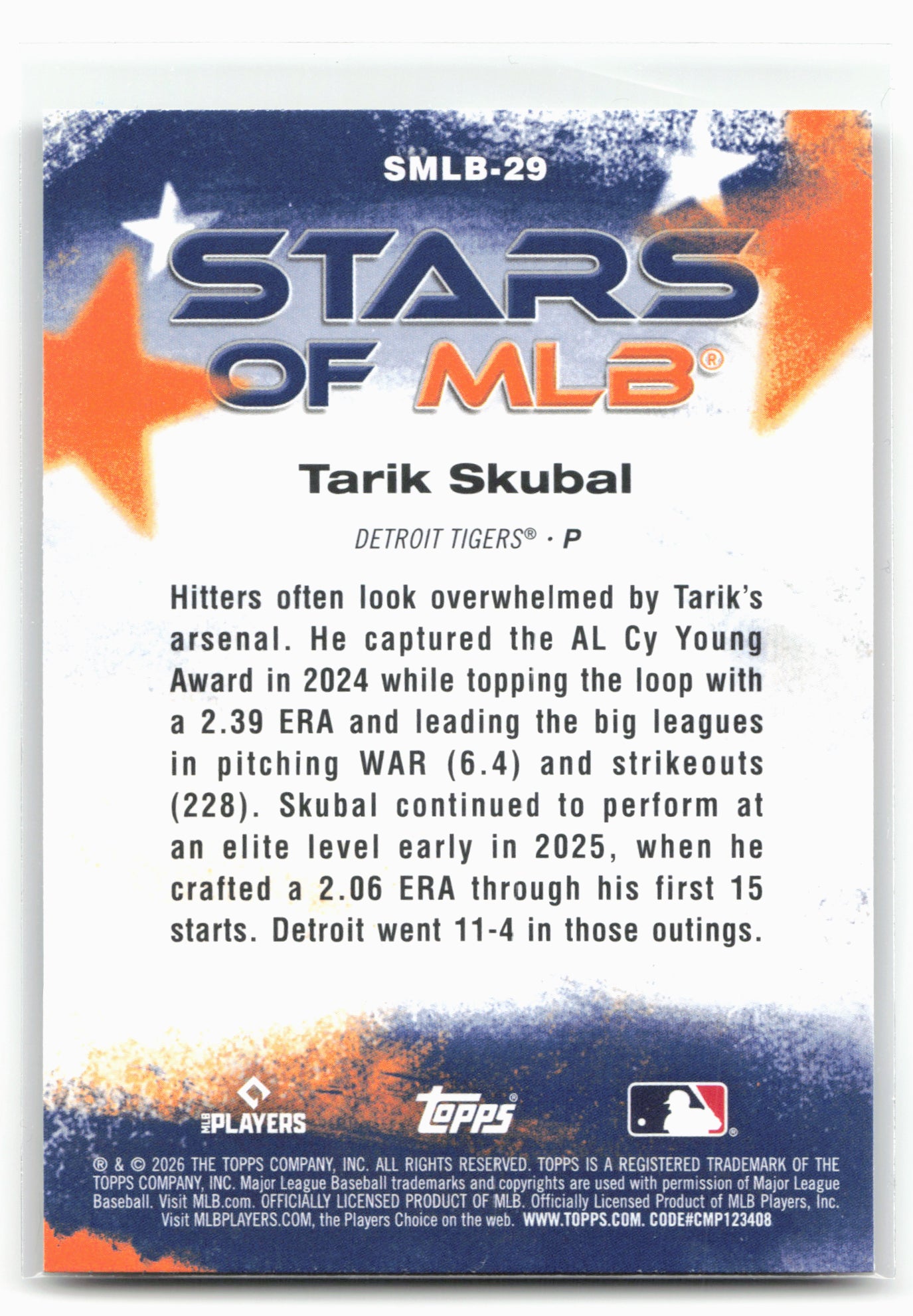 2026 Topps #SMLB-29 Tarik Skubal Stars of MLB