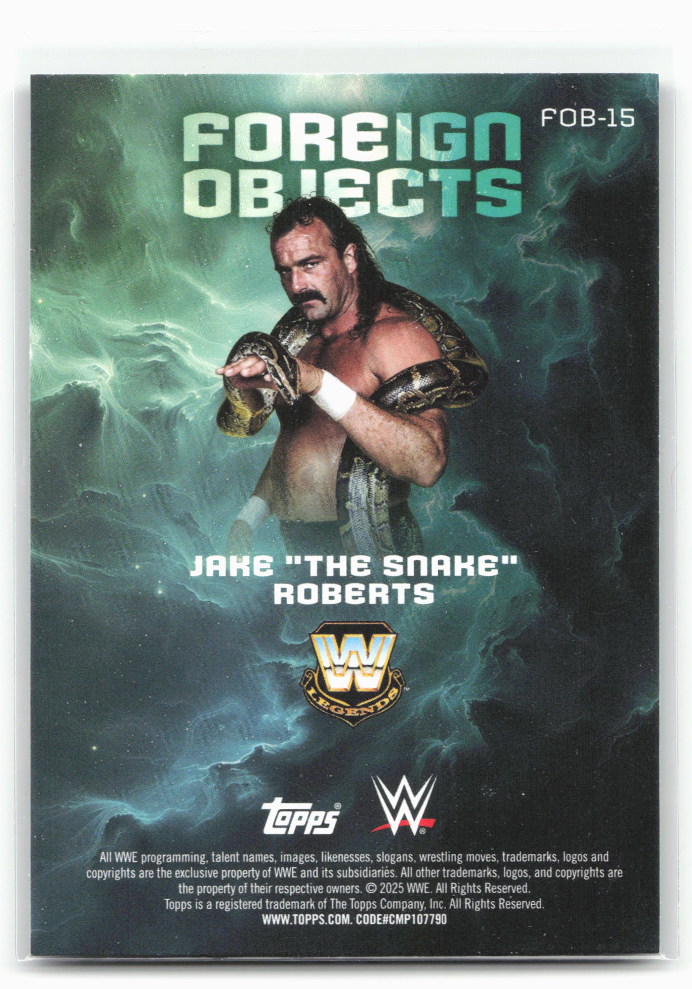 2025 Topps Universe WWE #FOB-15 Jake "The Snake" Roberts Foreign Objects Galaxy