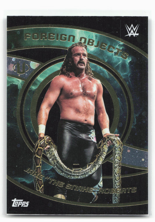 2025 Topps Universe WWE #FOB-15 Jake "The Snake" Roberts Foreign Objects Galaxy