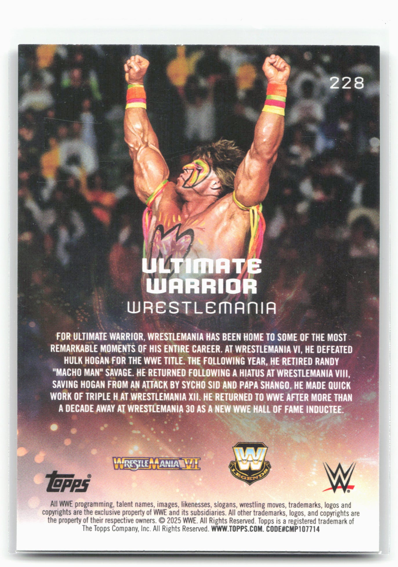 2025 Topps Universe WWE #228 Ultimate Warrior Galaxy
