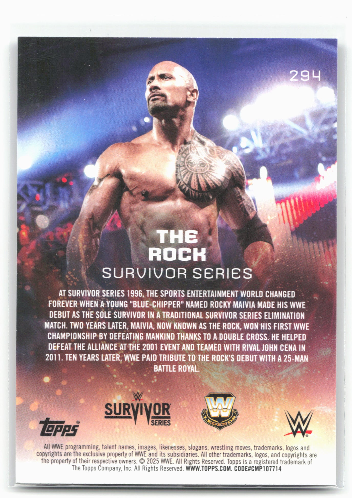 2025 Topps Universe WWE #294 The Rock 27383