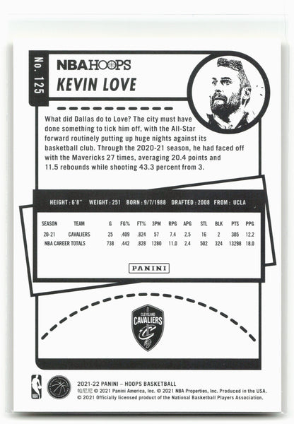 2021-22 Hoops #125 Kevin Love Yellow