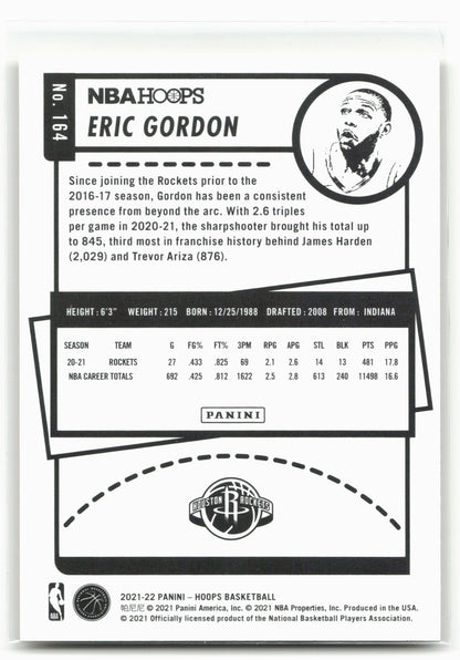 2021-22 Hoops  #164 Eric Gordon Yellow