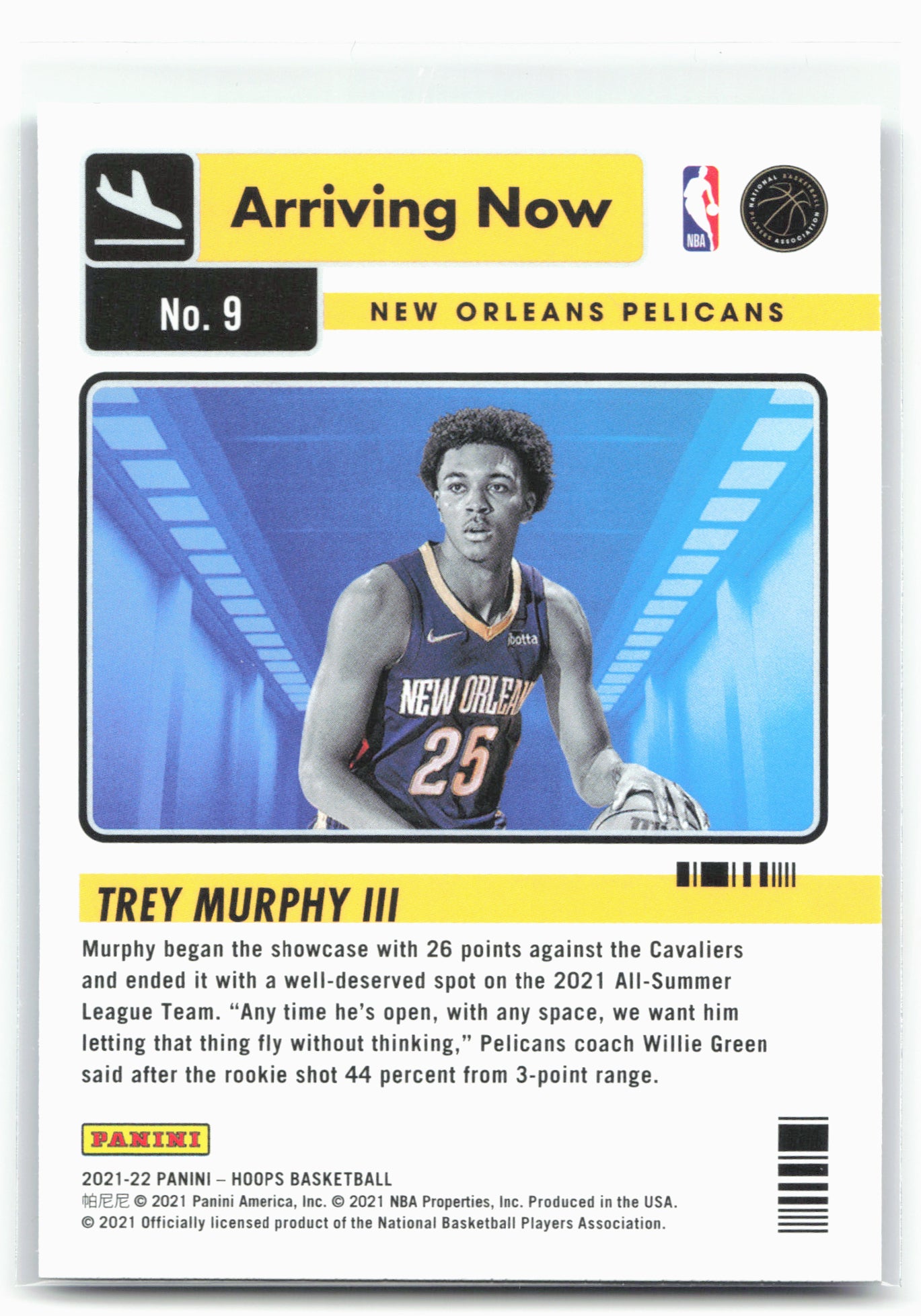 2021-22 Hoops #9 Trey Murphy III Arriving Now