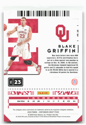 
2020 Panini Contenders Draft Picks #28 Blake Griffin Campus Ticket
