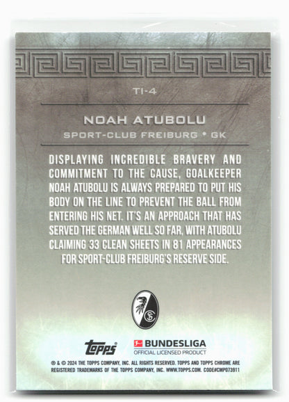 2023-24 Topps Chrome Bundesliga #TI-4 Noah Atubolu Titans Titanium