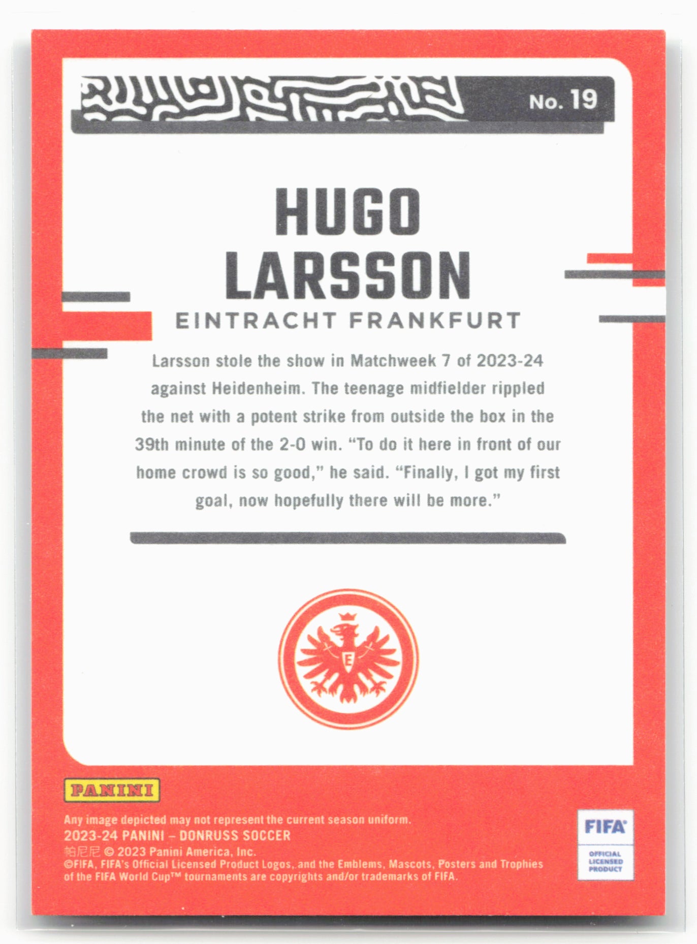 2023-24 Donruss #19 Hugo Larsson The Rookies