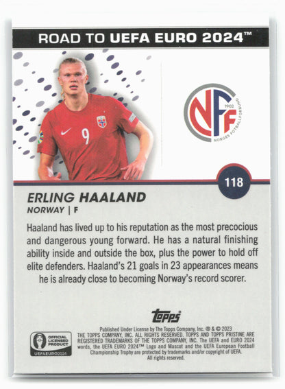 2023 Topps Pristine Road To Euro 2024 #118 Erling Haaland