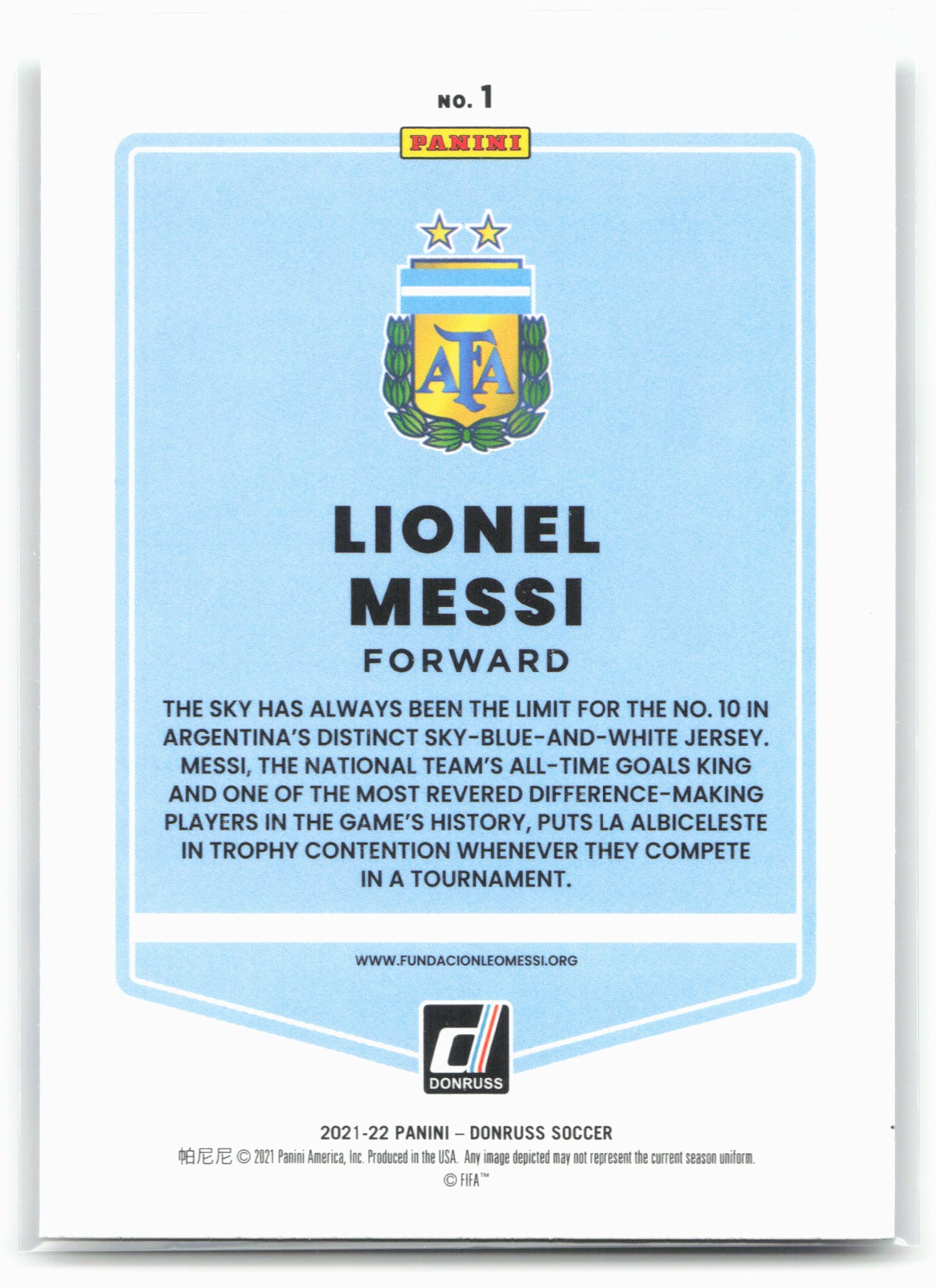 2021-22 Donruss #1 Lionel Messi 27435