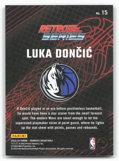 2023-24 Donruss #15 Luka Doncic Retro Series Press Proof 27451