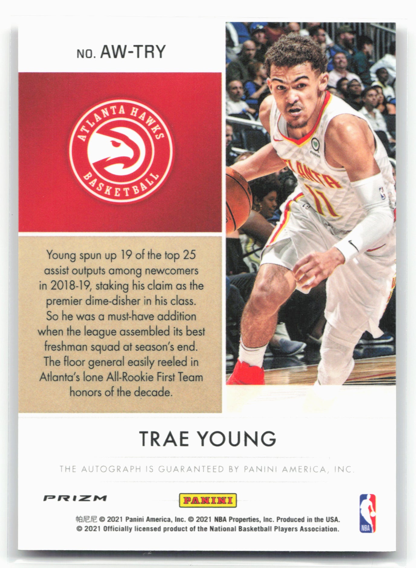 2020-21 Panini National Treasures #AW-TRY Trae Young Award-Winning Autographs