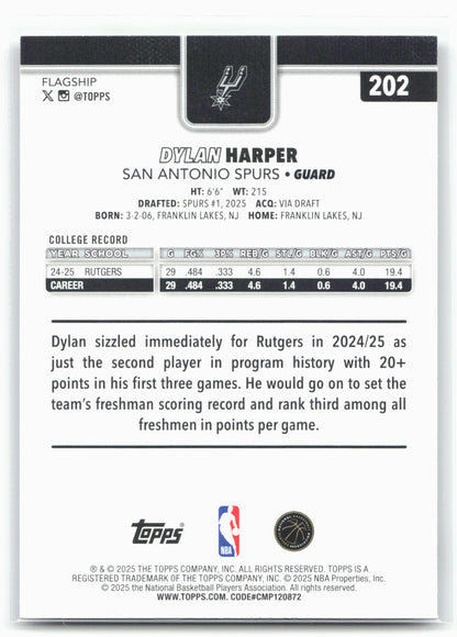 2025-26 Topps #202 Dylan Harper 27461