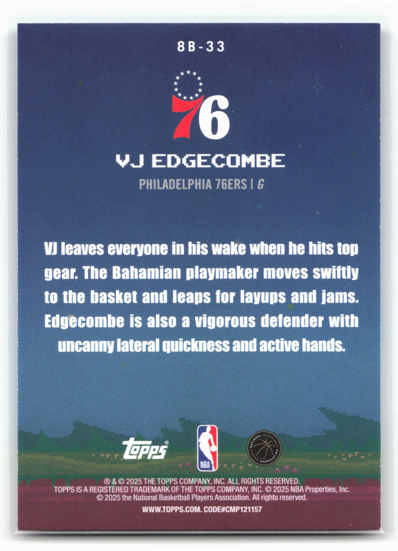 2025-26 Topps #8B-33 VJ Edgecombe 8-Bit Ballers 27464