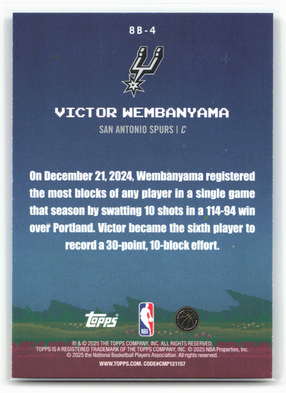2025-26 Topps #8B-4 Victor Wembanyama 8-Bit Ballers 27468