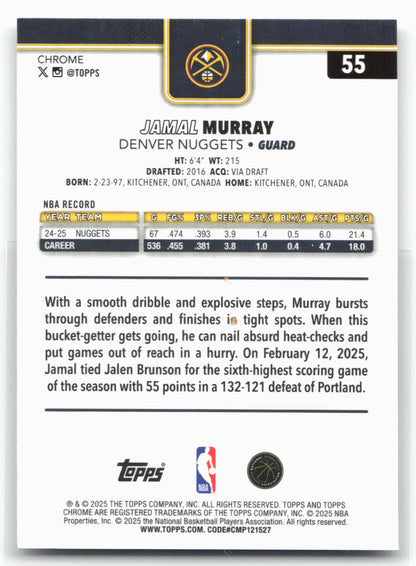 2025-26 Topps Chrome #55 Jamal Murray 27470