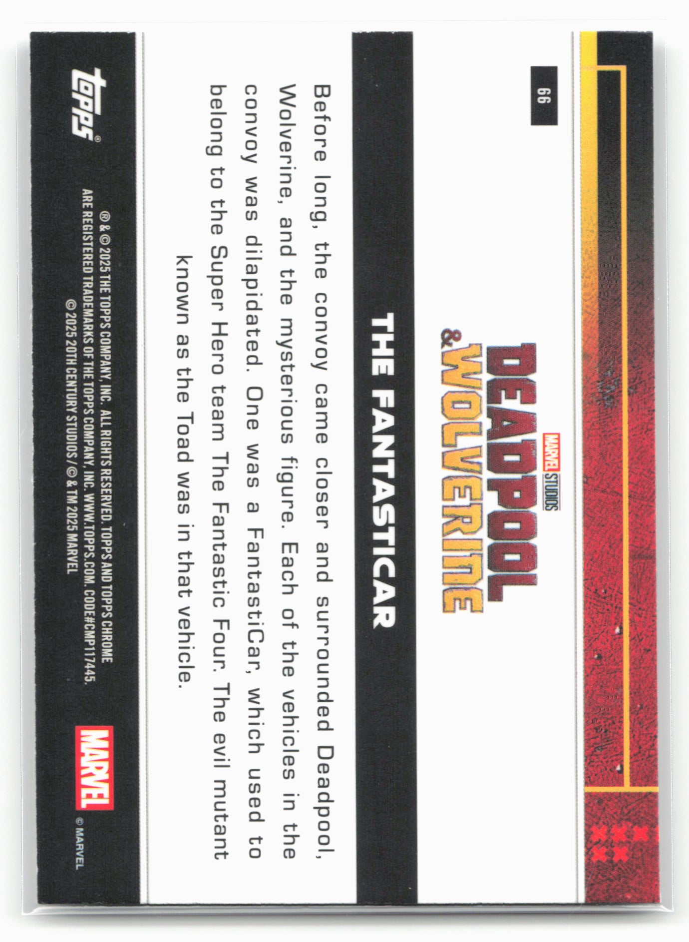 2025 Topps Chrome Marvel Deadpool #66 The FantastiCar