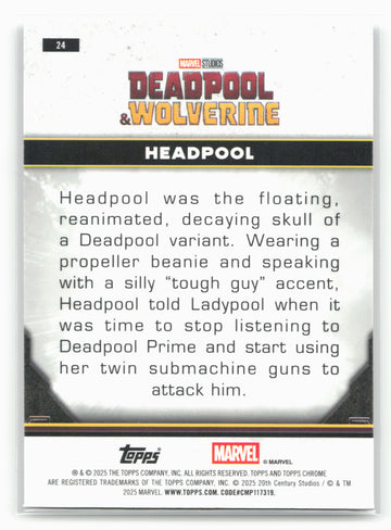 2025 Topps Chrome Marvel Deadpool #24 Headpool