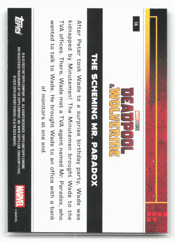 2025 Topps Chrome Marvel Deadpool #56 The Scheming Mr. Paradox