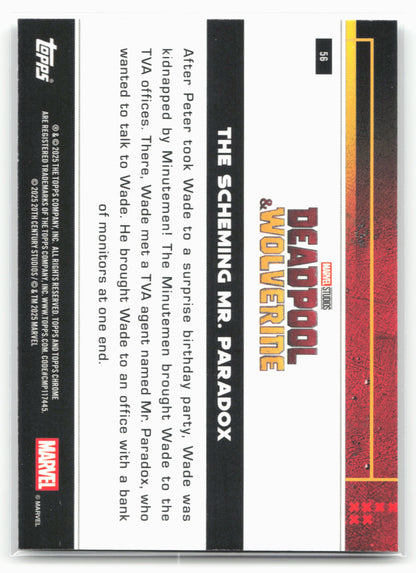 2025 Topps Chrome Marvel Deadpool #56 The Scheming Mr. Paradox