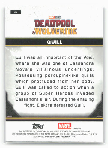 2025 Topps Chrome Marvel Deadpool #45 Quill