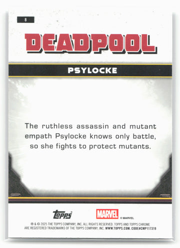 2025 Topps Chrome Marvel Deadpool #8 Psylocke