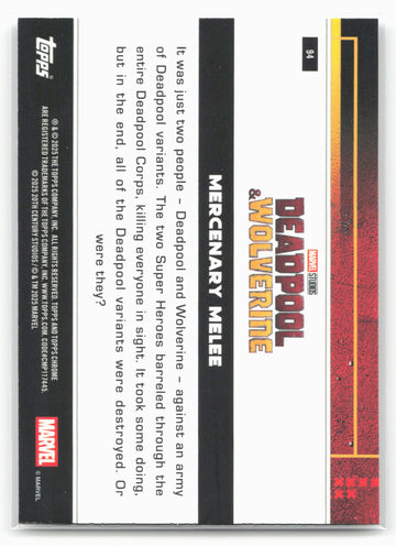 2025 Topps Chrome Marvel Deadpool #94 Mercenary Melee