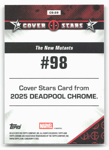 2025 Topps Chrome Marvel Deadpool #CS-29 The New Mutants #98 Cover Stars