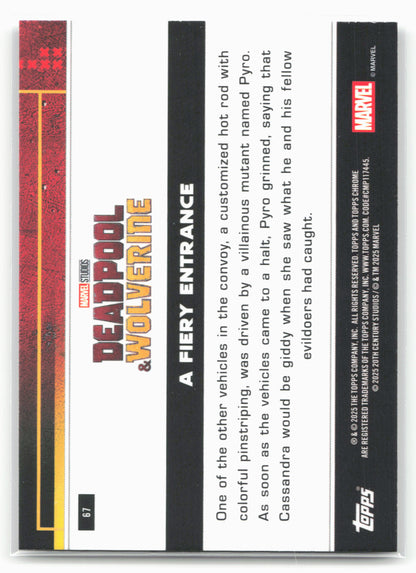 2025 Topps Chrome Marvel Deadpool #67 A Fiery Entrance Mini-Diamonds Refractor