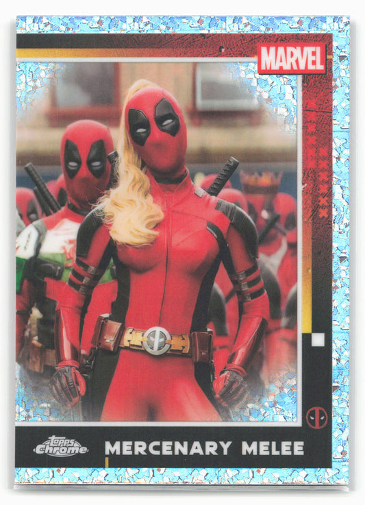 2025 Topps Chrome Marvel Deadpool #94 Mercenary Melee Mini-Diamonds Refractor