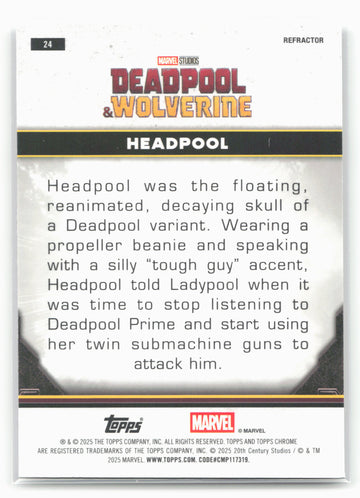 2025 Topps Chrome Marvel Deadpool #24 Headpool Refractor