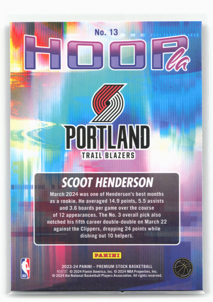 2023-24 Hoops Premium Stock #13 Scoot Henderson Hoopla 27506