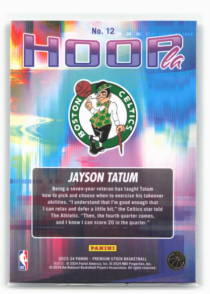 2023-24 Hoops Premium Stock #12 Jayson Tatum Hoopla 27507