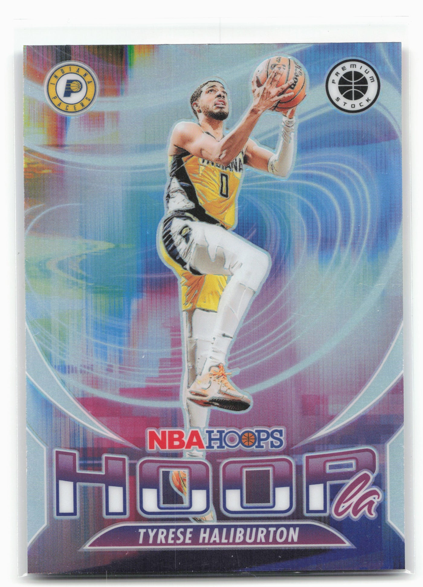2023-24 Hoops Premium Stock #11 Tyrese Haliburton Hoopla Silver Prizm 27508
