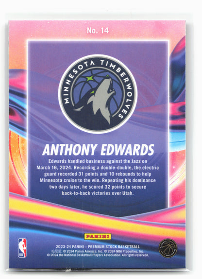 2023-24 Hoops Premium Stock #14 Anthony Edwards Anti Gravity 27509