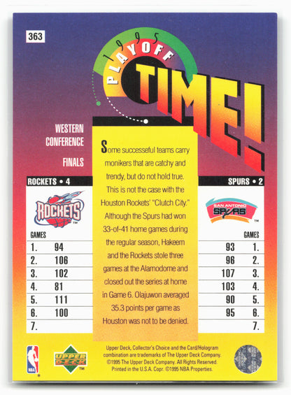 1995-96 Collector's Choice #363 Houston Rockets vs. San Antonio Spurs 27513