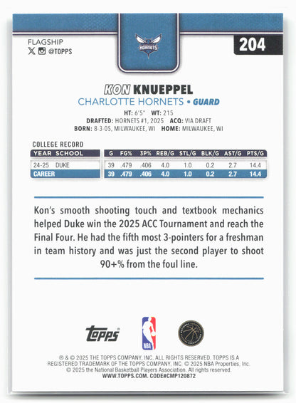 2025-26 Topps #204 Kon Knueppel 27526
