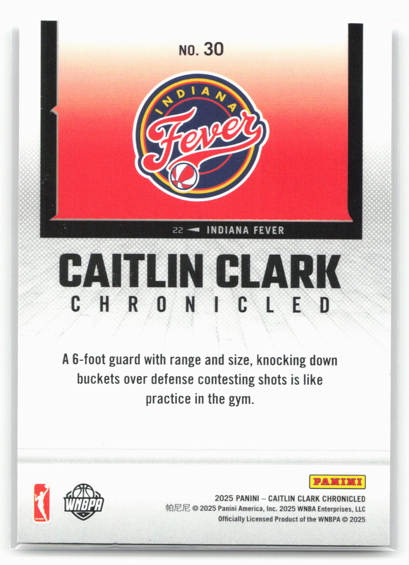 2025 Panini Caitlin Clark Chronicled #30 Caitlin Clark Holo 27531