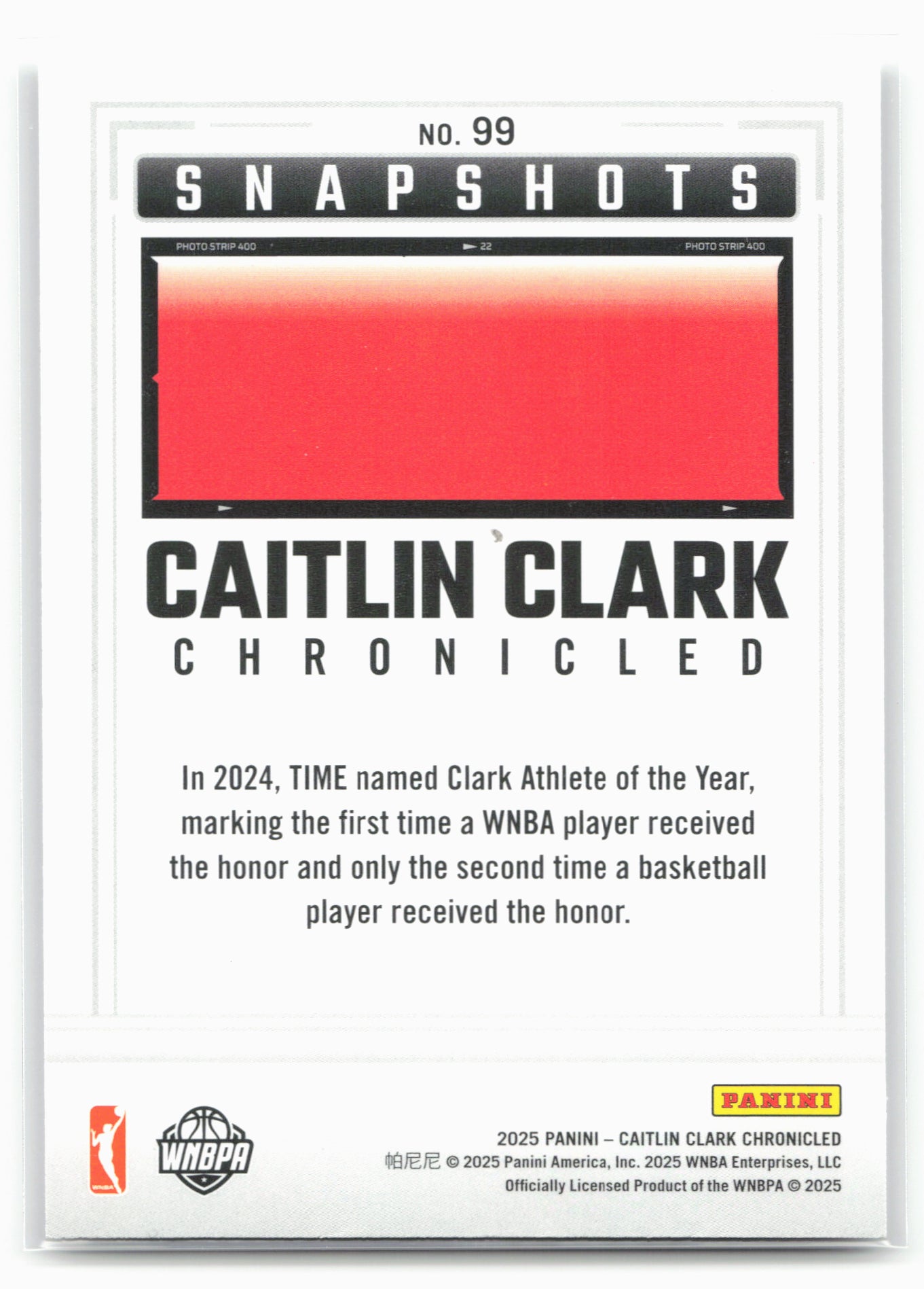 2025 Panini Caitlin Clark Chronicled #99 Caitlin Clark 27535