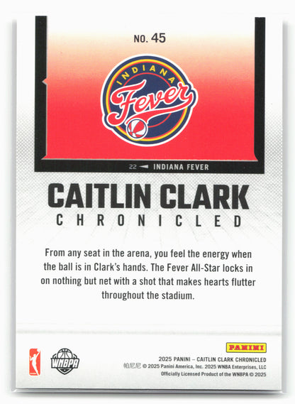 2025 Panini Caitlin Clark Chronicled #45 Caitlin Clark Red Holo 27536