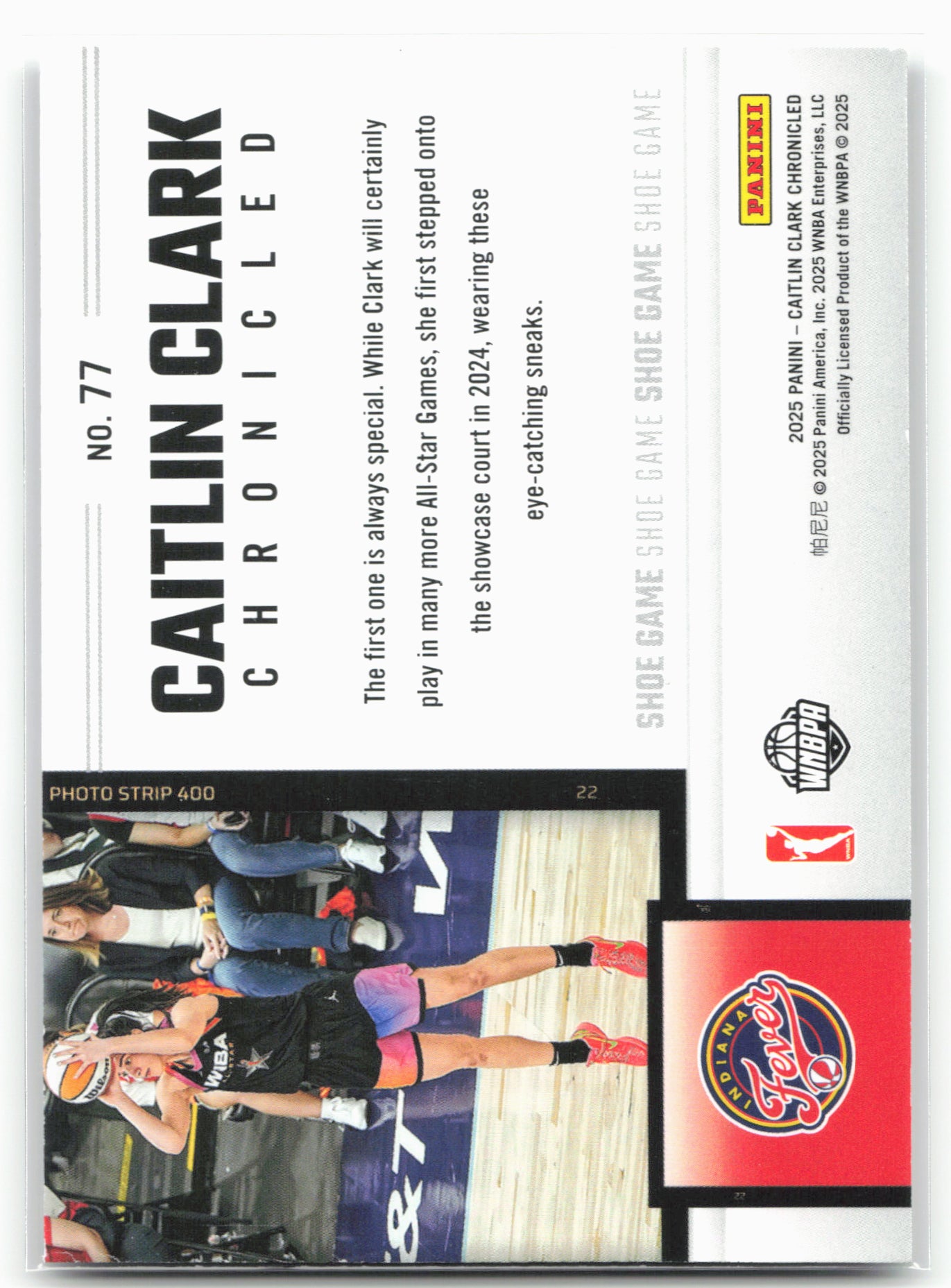 2025 Panini Caitlin Clark Chronicled #77 Caitlin Clark Holo 27539
