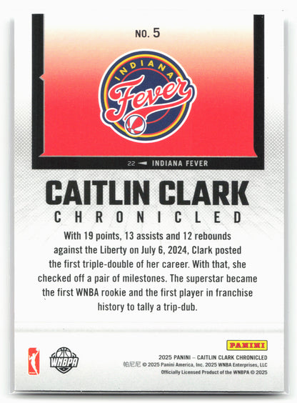 2025 Panini Caitlin Clark Chronicled #5 Caitlin Clark Holo 27544