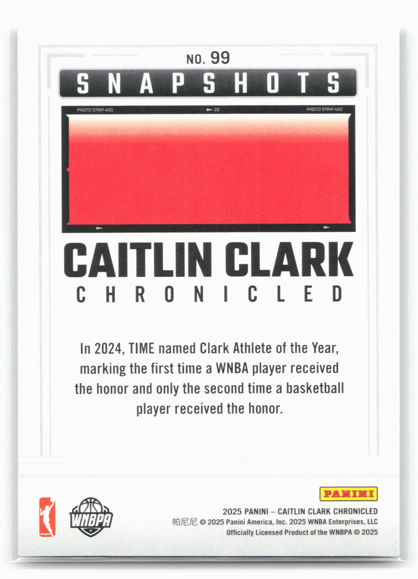 2025 Panini Caitlin Clark Chronicled #99 Caitlin Clark 27546