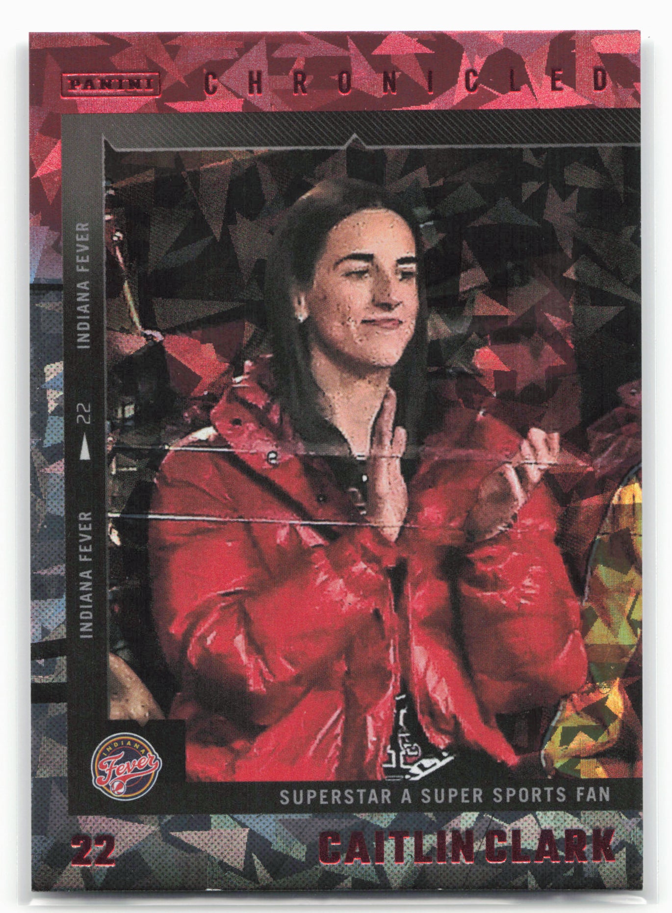 2025 Panini Caitlin Clark Chronicled #58 Caitlin Clark Red Cracked Ice 27548