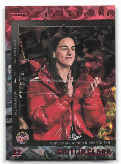 2025 Panini Caitlin Clark Chronicled #58 Caitlin Clark Red Cracked Ice 27548