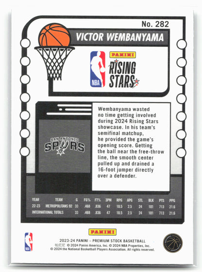 2023-24 Hoops Premium Stock #282 Victor Wembanyama 27550
