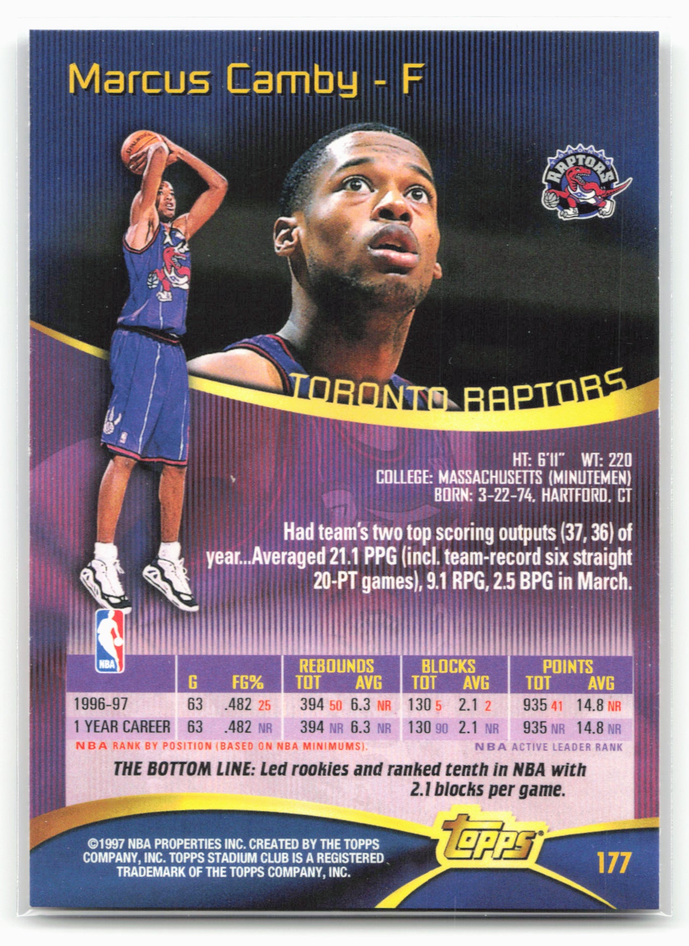 1997-98 Stadium Club #177 Marcus Camby 27562