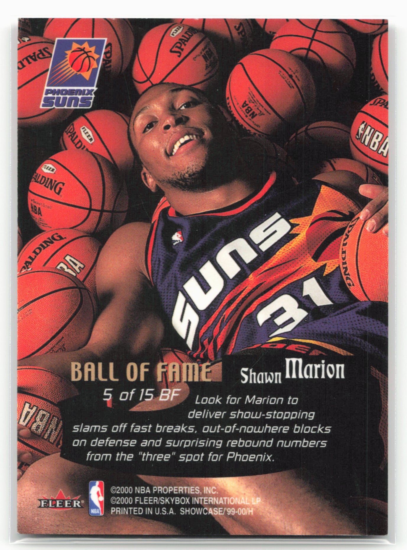 1999-00 Flair Showcase #5 BF Shawn Marion Ball of Fame 27568