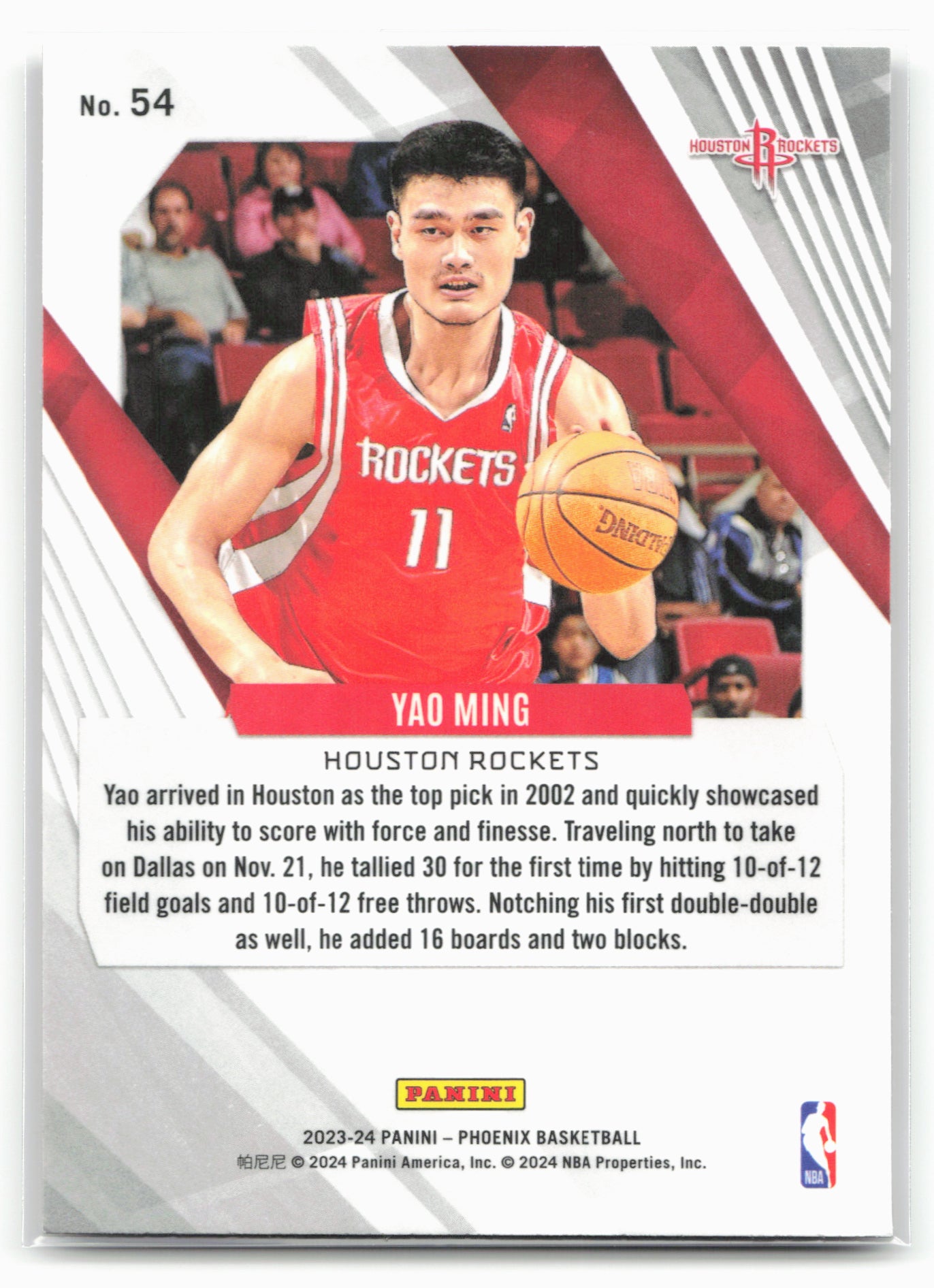 2023-24 Panini Phoenix #54 Yao Ming Phoenix Red Ice 27576