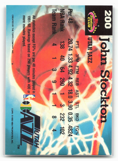1992-93 Stadium Club #200 John Stockton 27580