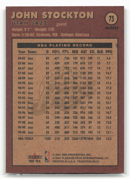 2000-01 Fleer Tradition #75 John Stockton 27585